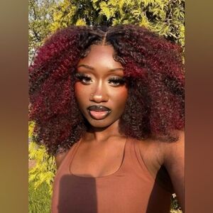 Curly lace front pre plucked kinky curly